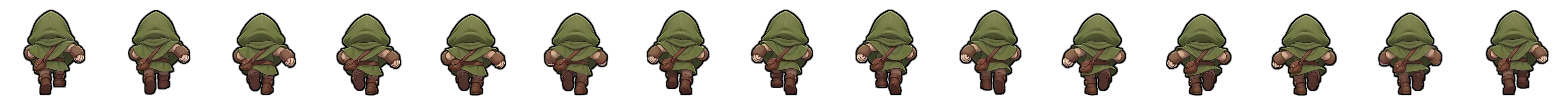 Sloth character run cycle, facing north